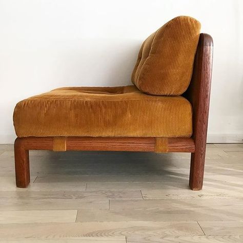 Scandinavian Lounge Chair, Vintage Furniture Design, Tufted Chair, Mid Century Scandinavian, Dream Furniture, Brown Corduroy, Bedroom Chair, Mid Century Decor, Living Room Inspo