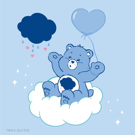 Grumpy Care Bears Aesthetic, Blue Care Bears Aesthetic, Carebear Widgets, Grumpy Care Bear Wallpaper, Grumpy Bear Aesthetic, Care Bear Grumpy, Blue Care Bear, Back To School Wallpaper, Grumpy Care Bear