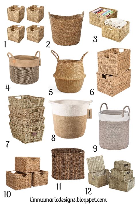 Adding Stylish Storage to the Bathroom - Emma Marie Designs Boho Baskets Storage, Bathroom Luxurious, Basket Furniture, Emma Marie, Bathroom Basket, Baskets For Storage, Bathroom Storage Solutions, Perfect Bathroom, Large Storage Baskets