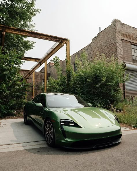 Porche Taycan Aesthetic, Porsche Taycan Green, Car Rides Aesthetic, Rides Aesthetic, Car Ride Aesthetic, Riding Aesthetic, Car Riding, Ride Aesthetic, Green Porsche