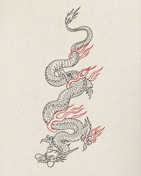 Dragon Tattoo Around Arm, Japanese Tattoo Words, Ink Tattoo Design, Red Tattoo Ideas, Asian Dragon Tattoo, Red Ink Tattoo, Dragon Tattoos For Men, Dragon Tattoo Art, Simple Tattoos For Guys