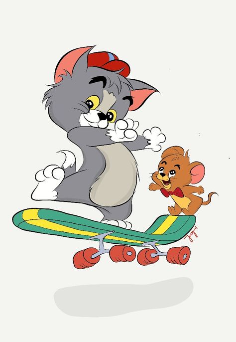 #tomandjarry #Tom #Jerry  #Disney #cartoon #cartoonnetwork #tomjarry #tomandjerrykids #wb Tom And Jerry Kids, Desenho Tom E Jerry, Jerry Cartoon, Tom And Jerry Cartoon, Tom Y Jerry, Tom Jerry, Water Colors, Cute Easy Drawings, Tom And Jerry