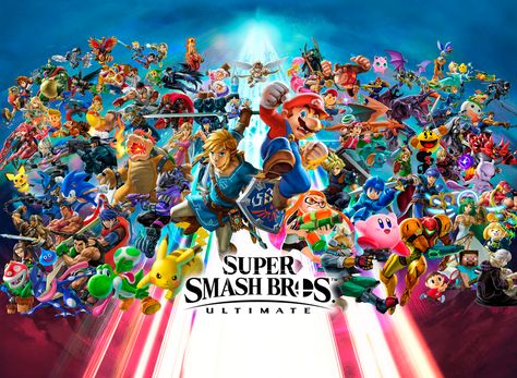 Super Smash Ultimate, Smash Bros Funny, Super Smash Bros Videos, Nintendo Super Smash Bros, Donkey Kong Country, Video Game Posters, Pokemon Party, Childhood Games, Fire Emblem Heroes