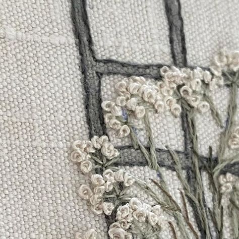 @summerhousesewing on Instagram: "Just working on this small embroidery today with cow parsley. I was going to add another wild flower. Which one do you think would work? Thanks x" Cow Parsley, Small Embroidery, Wild Flower, Parsley, Abstract Painting, You Think, Embellishments, Cow, Embroidery