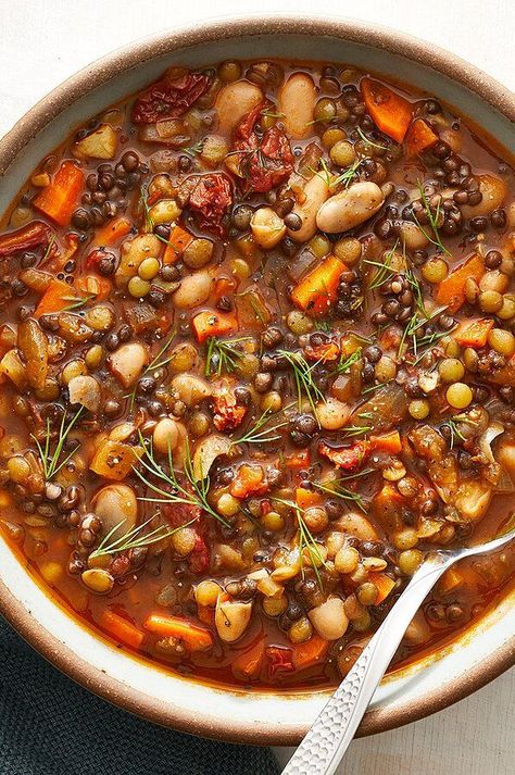 Pritikin Diet Recipes, Medatrainian Diet Recipes, Unprocessed Food Recipes, Popular Soups, Mind Diet Recipes, Vegan Lentil Soup Recipes, Winter Sunday, Vegan Mediterranean, Vegetable Soups