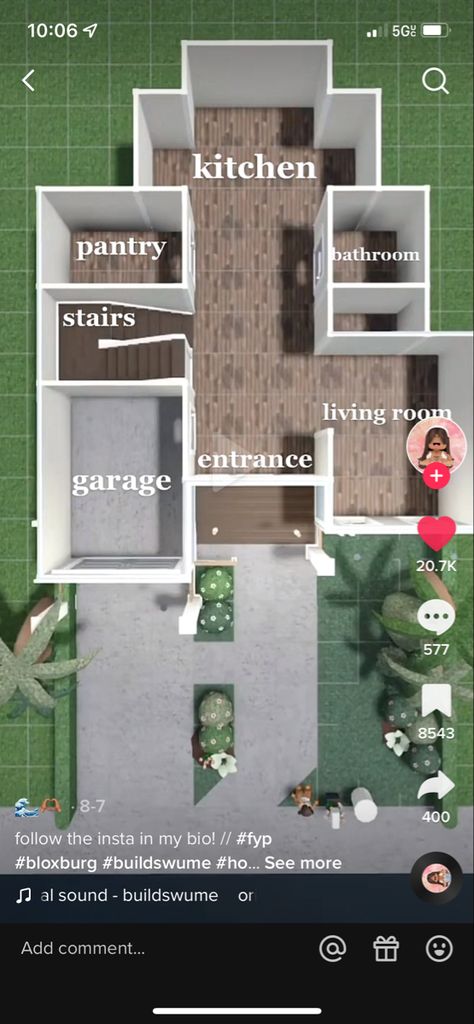 Two Floor Bloxburg Layout, Bloxburg Build Ideas Layout 2 Floors, Bloxburg 6 Bedroom House Layout, Bloxburg House Ideas 2 Floor Layout 100k, Lay Out Bloxburg, Bloxburg House Layouts 1 Story Medium, Bloxburg House Outline, Iicottencloud House Layout, Backyard Patio Designs Bloxburg