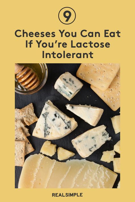 9 Cheeses You Can Eat If You’re Lactose Intolerant | If you love cheese but are lactose intolerant, consider trying one of these nine kinds of cheeses that are lactose-free. Click here for more information and other dietary food ideas.  #recipes #recipeideas #realsimple #nodairy #dairyfree #nodairyrecipes Lactose Free Dinners, Lactose Free Snacks, Lactose Intolerant Recipes, Fructose Free Recipes, Lactose Free Desserts, Lactose Free Cheese, Dairy Free Cooking, Fructose Free, Dairy Free Recipes Dinner