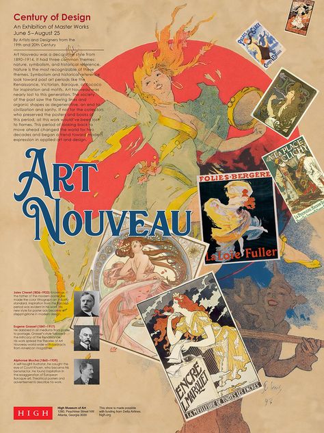 Literature Design Poster, Posters With Meaning, Vintage Museum Poster, Poster With Information, Graphic Design Posters Business, Art Movement Poster, History Of Art Notes, Art Nouveau Graphic Design Poster, School Project Poster Design