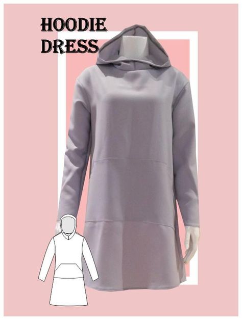 Hoodie Dress Sewing Pattern | Craftsy Ellie And Mac Patterns, Ladies Waistcoat, Hoodie Sewing Pattern, Hoodie Pattern, Dress Tutorials, Vest Pattern, Easy Sewing Patterns, Coat Patterns, Athleisure Fashion