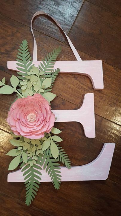 Idee Babyshower, Letter Decoration, Wooden Letter, Baby Diy, Deco Floral, Diy Baby, Girl Shower, Diy For Girls