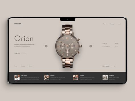 Daily UI #003 Landing Page by Elizaveta Krylova Luxury Watch Website Design, Luxury Landing Page, Free Business Logo, Luxury Website, Landing Page Website, Business Web Design, Ui Design Website, Creative Web Design, Daily Ui