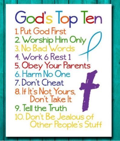 10 Commandments - a simple version for kids Exodus 20, Super Sunday, Ten Ten, Preschool Bible, Kids Bible, Bible Study For Kids, Faith Formation, 10 Commandments, Ayat Alkitab