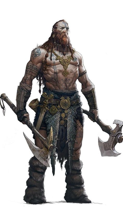 Beorn Hobbit, Bear Warrior, Nordic Warrior, Barbarian Dnd, Fenrir Tattoo, Barbarian Woman, Celtic Warrior, Viking Character, Celtic Warriors