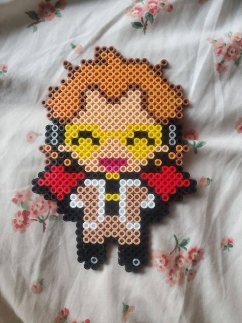 Feel free to use!!! Hama Beads Patterns Anime, Anime Melty Beads, Anime Pearler Beads Patterns, Anime Fuse Beads, Mha Perler Bead Patterns, Mha Perler Beads, Perler Bead Anime, Mha Crafts, Mha Pixel Art