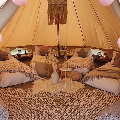 Moon & Star Events | Glamping, Bell Tent Hire, Sleepover | Perth WA Teepee Glamping Camping, Bell Tent Glamping Interiors, Glamping Tents Interior, Inside Glamping Tent, Glamping Bell Tent Interior, Yurt Glamping Luxury Camping, Yurt Tent Interior, Glamping Bell Tent, Bell Tent Interior Ideas Glamping