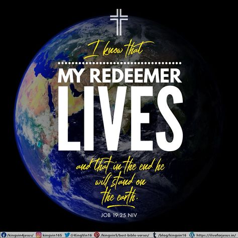 For I know that my Redeemer lives, And He shall stand at last on the earth; Job 19:25 NKJV Job 19 25, My Redeemer Lives, King James Bible Verses, Best Bible Verses, Scripture Pictures, Physical Pain, King James Bible, Prayer Warrior, Favorite Bible Verses