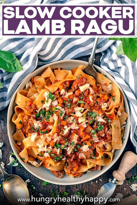 Lamb Ragu Recipe, Easter Food Ideas, Lamb Sauce, Lamb Ragu, Slow Cooker Lamb, Ragu Recipe, Quick Pasta Recipes, Italian Comfort Food, Slow Cooked Lamb