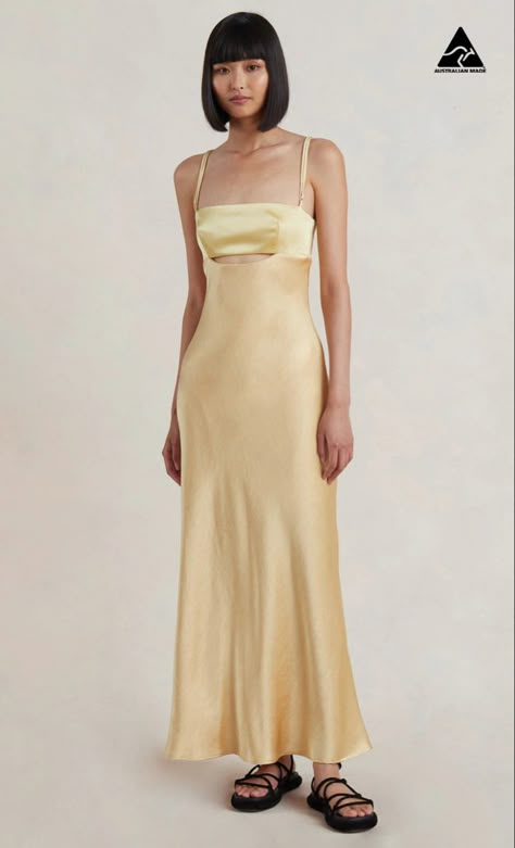 Australian Formal Dresses, Australian Formal, Long Slip Dress, Australian Fashion Designers, Long Slip, Prom Dress Inspiration, Grad Dresses, Satin Maxi, Dinner Dress