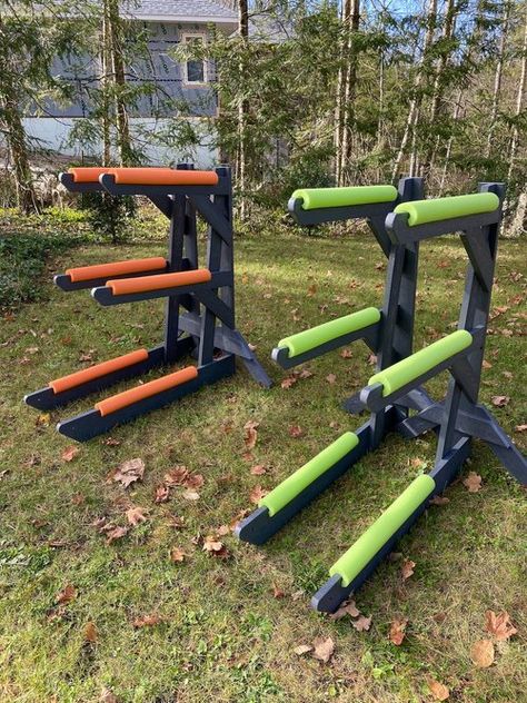 Rack-In-A-Box Series - Free-Standing — Storage Rack Solutions Diy Kayak Storage Rack, Kayak Rack Diy, Diy Kayak Storage, Kayak Holder, Paddleboard Rack, Canoe Storage, Canoe Rack, Kayak Ideas, Kayak Stand