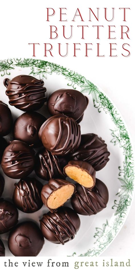 Peanut Butter Truffles Boozy Peanut Butter Balls, Peanut Butter Chocolate Truffles, Buttercream Truffles Recipe, Chocolate Filling For Chocolates, Bonbon Filling, Christmas Truffles Recipe, Reese's Recipes, Marzipan Recipe, Truffle Recipes