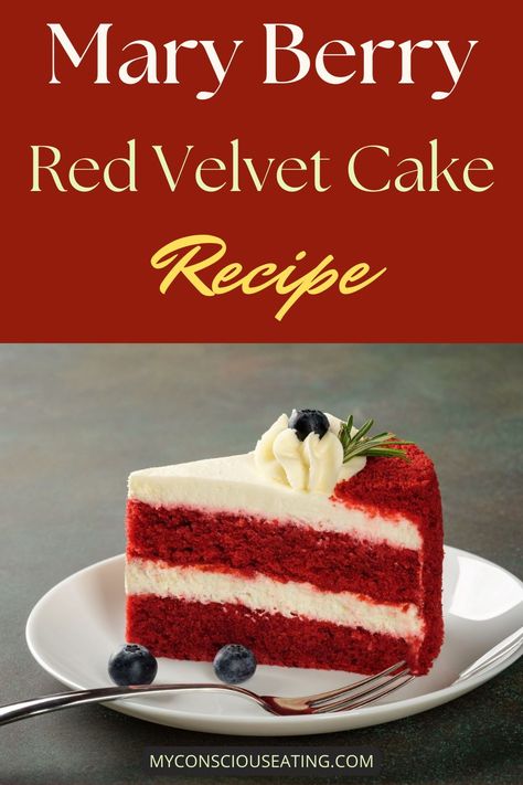 Mary Berry's Red Velvet Cake is a recipe I hold dear for its deep, velvety texture and exquisite taste. The cream cheese frosting complements it perfectly, making it a luxurious treat for any celebration. It's a show-stopping cake that's sure to delight everyone who takes a bite! #MaryBerryRedVelvetCake #CakeRecipe Red Velvet Cake Mary Berry, Red Velvet Coconut Cake, Cherry Red Velvet Cake, Red Velvet Cake With Beets, Best Red Velvet Cake Recipe, Cake Ingredients List, Red Velvet Cake Decoration, Red Velvet Cake Recipe Easy, Mary Berry Cakes