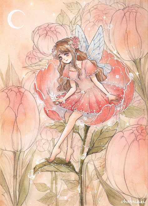 Thumbelina Illustration, Illustration Artwork, Cherry, Anime