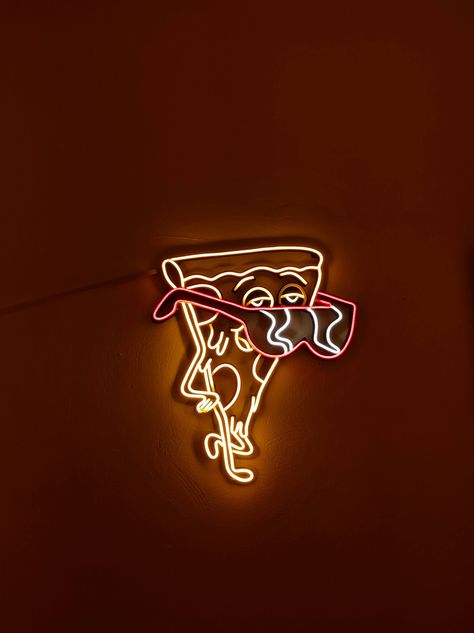 Pizza Steve Neon Pizza Sign, Neon Pizza, Pizza Icon, Pizza Box Design, Pizza Sign, Pizzeria Design, Sweet Pizza, Pizza Branding, Pizza Art