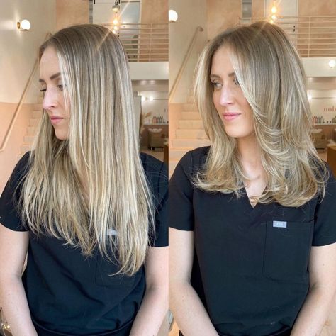 Midi Hair With Layers, Layered Thick Hair, Feathered Layers, Textured Haircut, Fine Straight Hair, Hair With Layers, Medium Layered Haircuts, Medium Layered Hair, Medium Length Hair With Layers