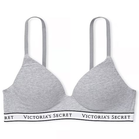 Victoria’s Secret T-Shirt Wireless Bra Size 40c New With Tags Classic Grey Color With Logo On The Band Old School Look Cotton Material No Wire - Wireless Victoria's Secret Clothes, Victoria's Secret Bras, Vs Bra Aesthetic, Victoria's Secret Bra, Victoria Secret Under Set, Victoria Secret Bra Outfit, Bra Shirt, Grey Bra, Cute Bra