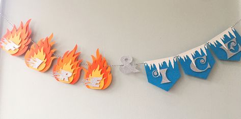 Fire And Ice Themed Party, Fire And Ice Party Decorations, Fire And Ice Decorations Diy, Fire And Ice Theme Decorations, Fire And Ice Party Theme Decoration, Elemental Party Ideas, Fire And Ice Party Theme, Fire And Ice Party, Fire And Ice Theme