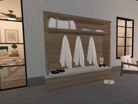 Bloxburg Wall Design Ideas, Bloxburg Yoga Room Ideas, Bloxburg Dressing Room Ideas, Extra Rooms In House Ideas Bloxburg, Spa Room Bloxburg, Indoor Pool Bloxburg, Workout Room Bloxburg, Bloxburg Spa Room Ideas, Bloxburg Hotel Check In