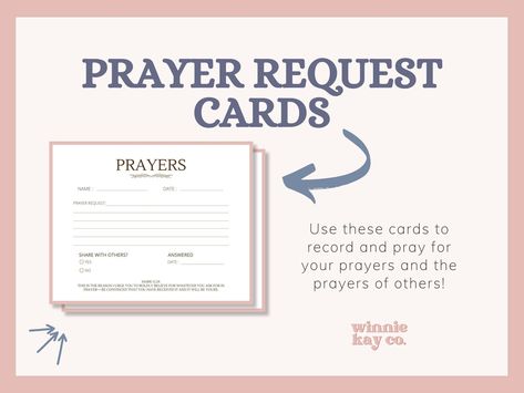 Prayer Request Cards by WinnieKayCo on Etsy Pray For People, Prayer Request Cards, Small Group Bible Study, Group Bible Study, Card Format, Prayer Requests, Answered Prayers, Hate Speech, Prayer Request