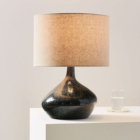 Asymmetry Ceramic Table Lamp - Small | West Elm Contemporary Bedside Lamps, Mid Century Table, Bedside Lamps, Table Lamp Wood, Ceramic Table Lamp, Table Lamp Sets, Modern Light Fixtures, Led Table Lamp, Black Lamps