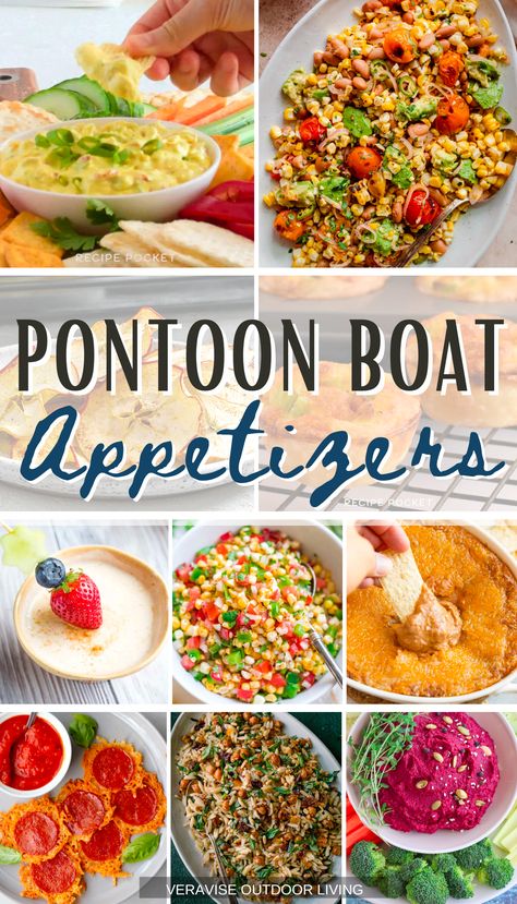 Boat Day Appetizers, Snacks For The Boat Easy, Boating Snacks Pontoon, Poolside Party Food, Food For A Boat Day, Snacks For A Boating Day, Boat Charcuterie Board, Vacation Appetizers, Boat Party Food