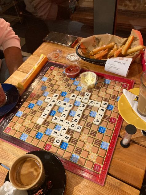 Scrabble Game Aesthetic, Scrabble Aesthetic, Sarah Adams, Board Games Diy, Scrabble Game, Cozy Gaming, Fall Games, Dark Fall, Family Cabin