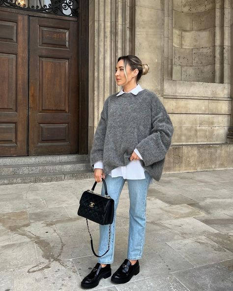 FREYA KILLIN. (@freyakillin) | Instagram Office Ootd, Sweater Y2k, Loose Pullover Sweater, Streetwear Collection, Scandinavian Fashion, Copenhagen Style, Loose Pullover, Fall Clothes, Graduation Outfit