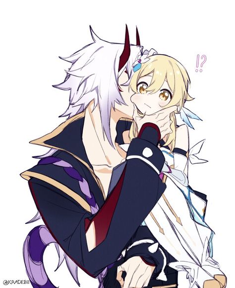 Lumine X Arataki Itto, Itto X Lumine, Lumine Supremacy, Lumine Harem, Arataki Itto, Mega Pokemon, Chibi Drawings, Anime Couples Drawings, Cute Photos