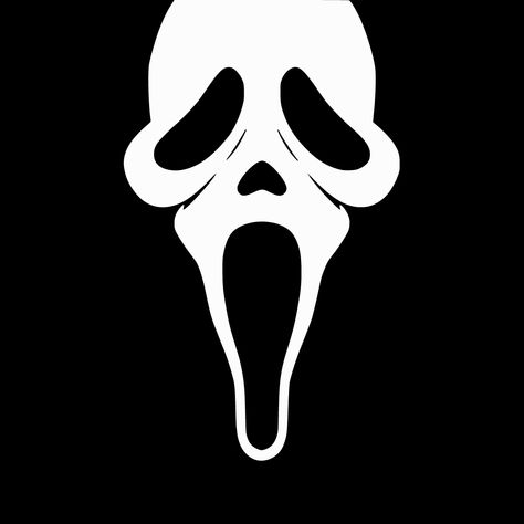 Scream Ghostface Silhouette, Ghostface Logo, Scream Clipart, Ghostface Cartoon, Scream Logo, Scream Design, Scream Movie, Ghost Face, Face Stickers