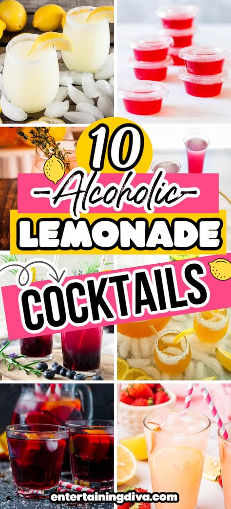 10 Easy Alcoholic Lemonade Drinks That Are Perfect for Summer | Cocktails and Jello Shots Alcohol Lemonade Drinks, Lemonade Alcohol Drinks Recipes, Lemonade Mixed Drinks Alcohol, Simply Lemonade Alcohol Drinks, Cocktails With Lemonade, Drinks With Lemonade, Lemonade Alcohol Drinks, Lemonade Mixed Drinks, Alcoholic Lemonade