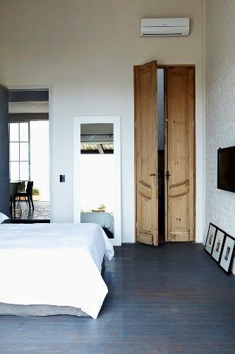 Narrow Double Doors, Narrow Bedroom, Bright Bedroom, Lovely Bones, Brighter Bedroom, Double Doors Interior, Interior Design Images, Austin Homes, Space Interiors