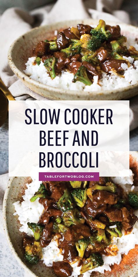 Slow Cooker Beef And Broccoli, Crockpot Beef And Broccoli, Beef With Broccoli, Stew Crockpot, Easy Beef And Broccoli, Slow Cooker Broccoli, Stew Beef, Bowl Of Rice, Beef And Broccoli