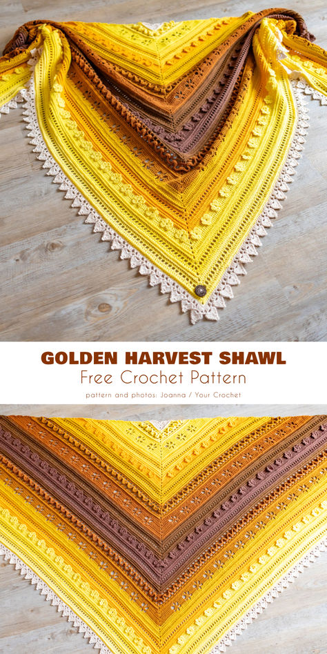 Step into a world of warmth and elegance with the Golden Harvest Shawl, a breathtaking crochet creation designed to capture the essence of autumn’s golden hues. Crochet Shawl Chart, Crochet Witch Shawl, Crochet Shawl Easy Free, Crochet Shawl Border, Crochet Shawl Rectangle, Crochet Patterns Shawl, Shawl Crochet Pattern Free, Intermediate Crochet Patterns, Crochet Shawl Free Pattern