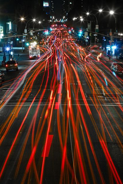 Barry YANOWITZ :: New York drivers :: lanes? we don't need no stinkin' lanes. light trail spaghetti. | Meat Packing District, NY, 2010 Light Trail Photography, Movement Photography, Meat Packing, A Level Photography, Motion Photography, Long Exposure Photography, Light Trails, Exposure Photography, Foto Tips