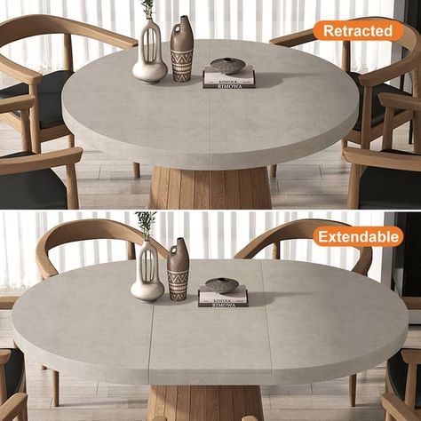 Expandable Dining Tables Round, Dining Table Extendable Modern, Round Extendable Dining Table Wood, Extendable Oval Dining Table, Japandi Dining Table, Expandable Round Dining Table, Expanding Table, Extendable Round Dining Table, Round Extendable Table