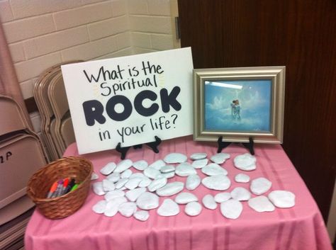 Rock, Paper, Scriptures! Building a strong foundation, Journaling and Scripture reading. Stargirl Logo, Dc Comics Bombshells, Prayer Stations, Lds Relief Society, Youth Group Activities, Church Youth Group, Activity Day Girls, Yw Activities, Prayer Station