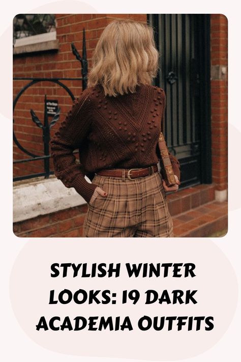 Stylish Winter Looks: 19 Dark Academia Outfits Fashion Outfits Academia, Soft Classic Kibbe Dark Academia, Dark Academia Cool Tones, English Clothing Style Woman, Coffee Shop Job Outfit, Cozy Party Outfit, Oxford University Outfit, Womens Dark Academia Fashion, Dark Academia Autumn Outfit