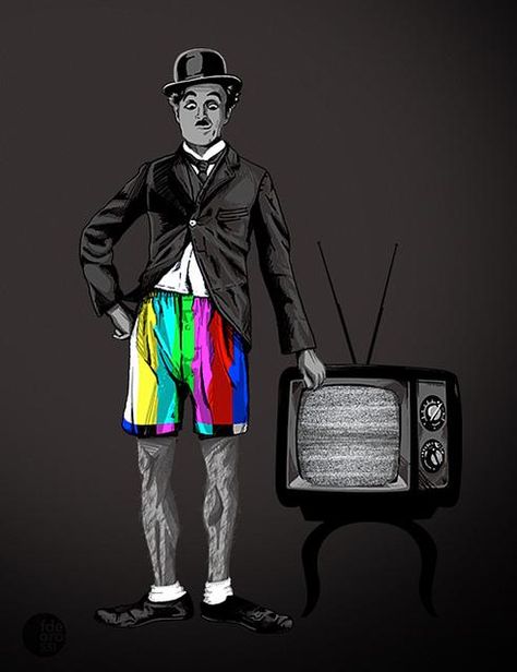 Cine y arte. Ilustraciones de Fernando Degrossi Pop Art Illustration, Art Pop, Charlie Chaplin, Art And Illustration, Movie Art, Art Plastique, Graffiti Art, Collage Art, Art Wallpaper