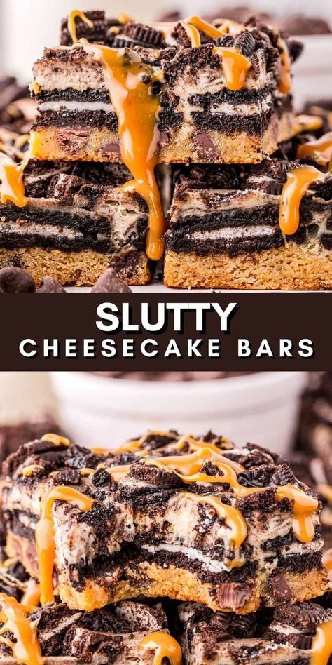 Oreo Cheesecake Bars, Cheesecake Bar Recipes, Dessert Bar Recipe, Cheesecake Bites, Cake Bars, Cookie Bar Recipes, Desserts To Make, Cheesecake Bars, Chocolate Chip Cookie Dough