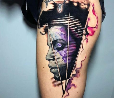 Prince tattoo by Rich Harris | Post 22621 Prince Tattoo Purple, Prince Tattoo, Art Tattoo Ideas, Prince Tattoos, Black Art Tattoo, Money Tattoo, Kunst Tattoos, Joe Cocker, World Tattoo