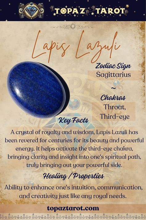 Channeling serenity and wisdom with every hue. Dive into the depths of self-discovery with the mesmerizing Lapis Lazuli crystal pin 💙 #thetopaztarot #topaztarotcrystals #crystals #LapisLazuli #LapisLazulicrystals #CrystalHealing #CrystalLove #CrystalEnergy Lapis Lazuli Crystal Meaning, Lapis Lazuli Meaning, Lapis Lazuli Crystal, Lapis Lazuli Beads, Lapis Lazuli Stone, Spiritual Awareness, Spiritual Practices, Emotional Healing, Energy Crystals